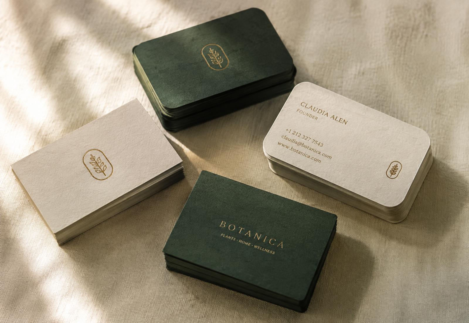 Custom business cards with gold foil